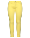 BRIAN DALES BRIAN DALES WOMAN PANTS YELLOW SIZE 30 COTTON, VISCOSE, ELASTANE