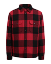 Woolrich Alaskan Wool Check Overshirt In Red