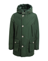 Woolrich Hooded Padded Down Coat In Green