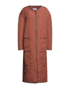 ISABELLE BLANCHE PARIS ISABELLE BLANCHE PARIS WOMAN OVERCOAT RUST SIZE XS POLYESTER