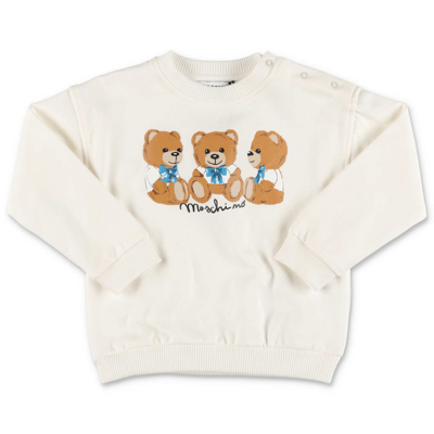 Moschino Babies' Teddy Bear Print Sweatshirt In White