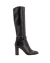 LEONARDO PRINCIPI LEONARDO PRINCIPI LEATHER HEELED TALL BOOTS WOMAN BOOT BLACK SIZE 10 CALFSKIN