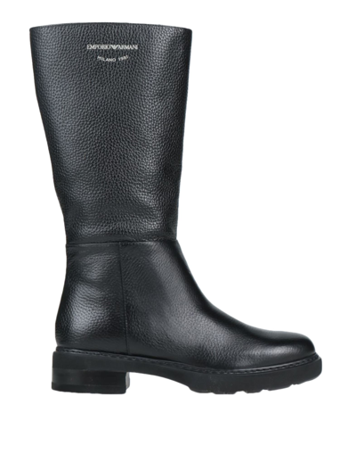 Emporio Armani Knee Boots In Black