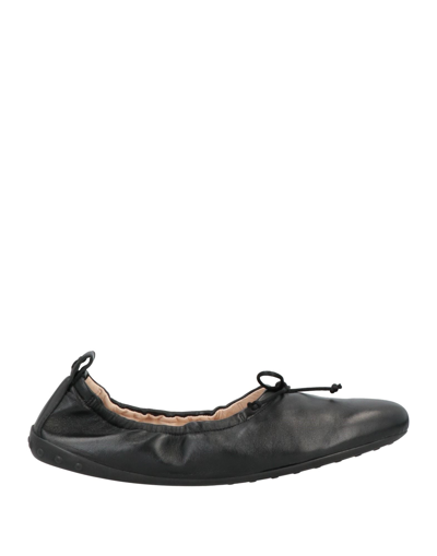 TOD'S TOD'S WOMAN BALLET FLATS BLACK SIZE 8 SOFT LEATHER