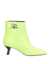 Msgm Ankle Boots In Acid Green