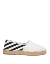 Off-white Diag-stripe Cotton Espadrilles In White