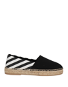 Off-white Off White Striped Espadrillas In Black