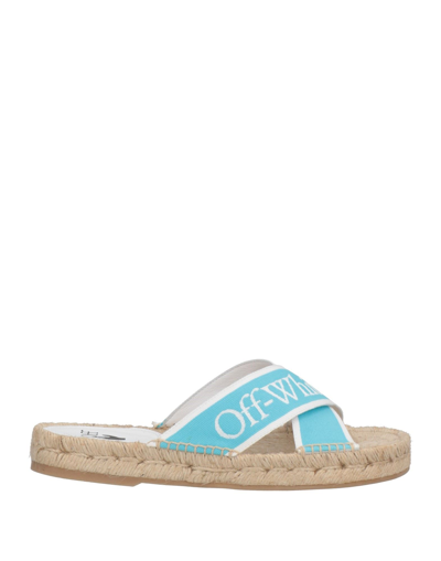 Off-white Woman Espadrilles Sky Blue Size 5 Textile Fibers