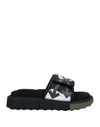 OFF-WHITE OFF-WHITE MAN SANDALS BLACK SIZE 7 SOFT LEATHER