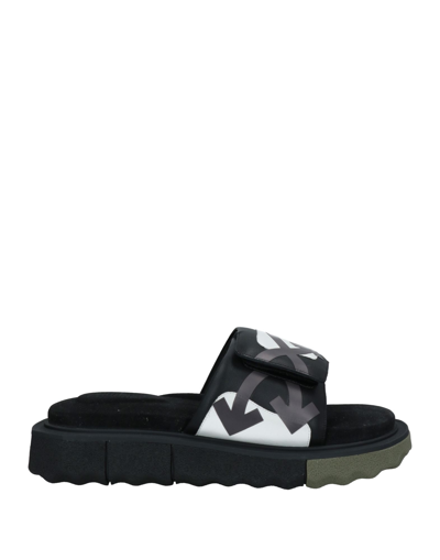 Off-white Man Sandals Black Size 5 Soft Leather