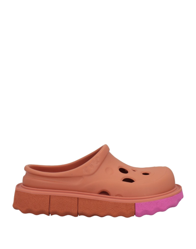 Off-white Woman Mules & Clogs Camel Size 9 Rubber In Beige