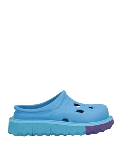 Off-white Meteor Sponge-sole Rubber Slippers In Blue