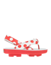 Let's Thongue Toe Strap Sandals In Red