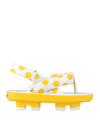 Let's Thongue Toe Strap Sandals In Yellow
