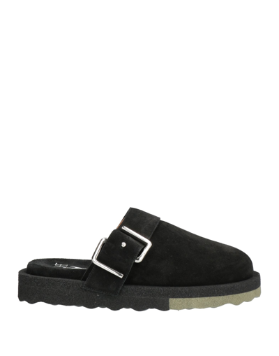 OFF-WHITE OFF-WHITE MAN MULES & CLOGS BLACK SIZE 9 SOFT LEATHER