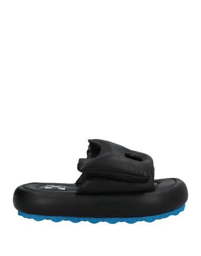 Off-white Woman Sandals Black Size 6 Soft Leather In Black