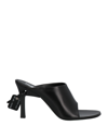 Off-white Woman Sandals Black Size 5 Soft Leather In Black