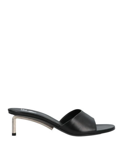 Off-white Square-toe Mid-heel Sandals In Black