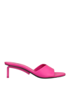 Off-white Woman Sandals Fuchsia Size 6 Soft Leather In Pink