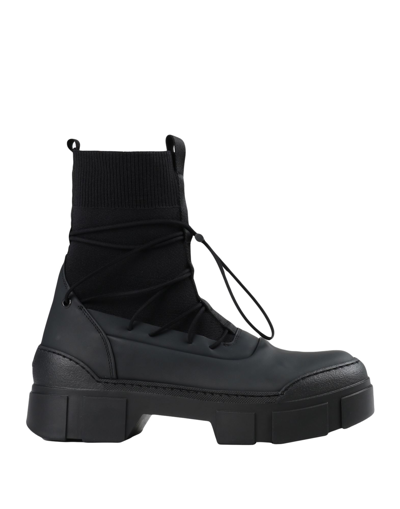 Vic Matie Combat Boots With Drawstring In Black