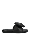 Off-white Padded Bow-embellished Slides In Black