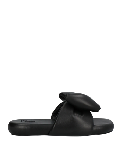 OFF-WHITE OFF-WHITE WOMAN SANDALS BLACK SIZE 6 SOFT LEATHER