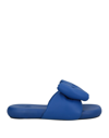 Off-white Bow Padded Slides - Off White - Blue - Leather