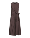 Elvine Midi Dresses In Dark Brown