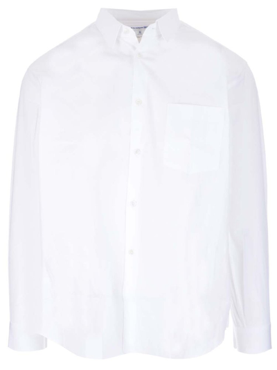 Comme Des Garçons Shirt Long Sleeved Buttoned Shirt In White