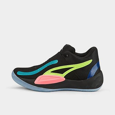 Puma Men's Rise Nitro Basketball Shoes In  Black/sunset Glow