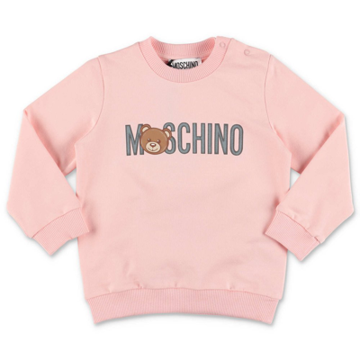 Moschino Logo Printed Sweatshirt In Sugar Rose