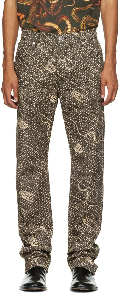 Lu'u Dan Black Snake Jeans In Dark Wrapped Snakes