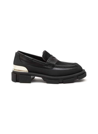 Both ‘gao' Metallic Tab Platform Loafers In Black
