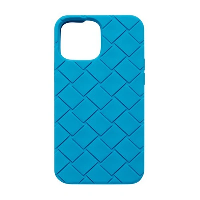 Bottega Veneta Intrecciato Iphone 13 Pro Rubber Phone Case In Blue