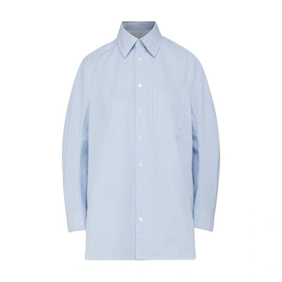 Bottega Veneta Compact Striped Shirt In Pale_blue_white