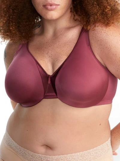 Warner's Olga Signature Support Satin Bra In Hawthorn Rose