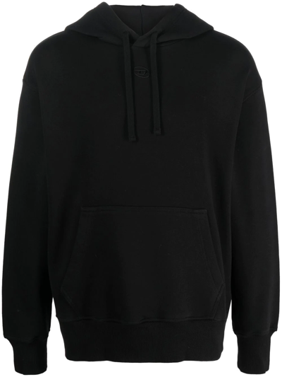 Diesel Graphic-print Cotton Hoodie In Black