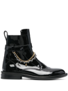 ZADIG & VOLTAIRE PATENT LEATHER ANKLE BOOTS