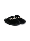 N°21 CHAIN-DETAIL FAUX FUR LOAFERS