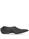 Balenciaga Space Shoe Faux Patent Leather Loafers In Black