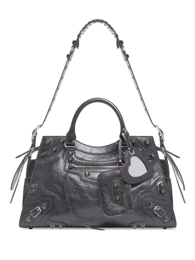 Balenciaga Neo Cagole City Top-handle Bag In Grey