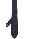 Brunello Cucinelli Embroidered Polka-dot Pattern Tie In Blue