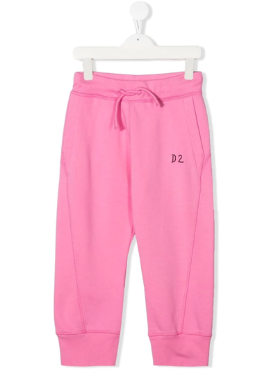 Dsquared2 Teen Logo-embroidered Track Trousers In Pink
