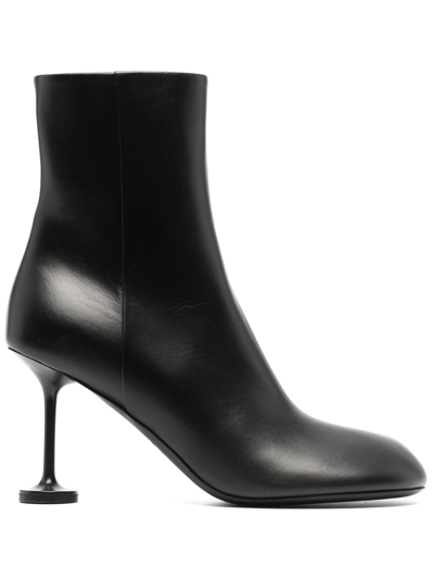 Balenciaga 90mm Lady Leather Ankle Boots In Black