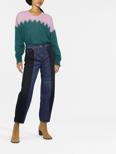 Closed Two-tone Straight-leg Jeans In Blue