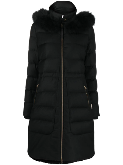 Woolrich Hooded Parka Coat In Black