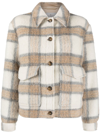 Woolrich Check-pattern Buttoned Shirt Jacket In Cream Check