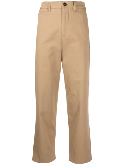 Woolrich Stretch-twill Trousers In Gold Khaki