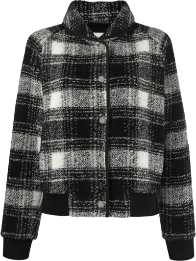 Woolrich Gentry Check-print Bomber Jacket In Black