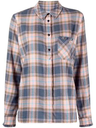 Woolrich Checked Long-sleeve Shirt In Pink